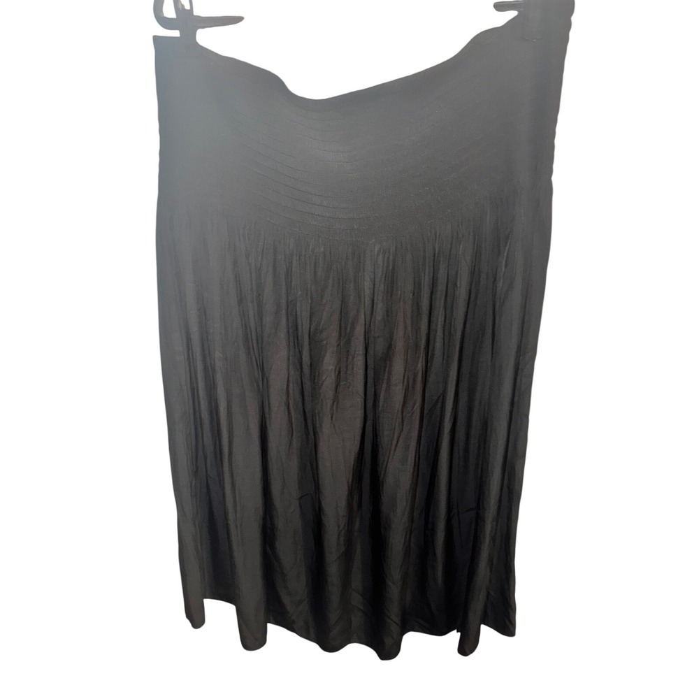 J. Jill Black Smocked Waist Midi Skirt Plus Size 3X Women's Flowy Pleated Skirt